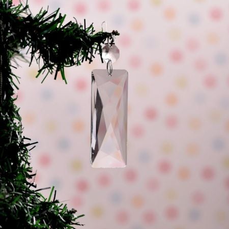 Decorative Crystal Faceted Glass Christmas Ornaments in Set of 20